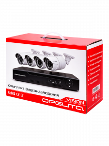 Орбита OT-VNK03 IP комплект видеонаблюдения (4 камеры, 1080P)